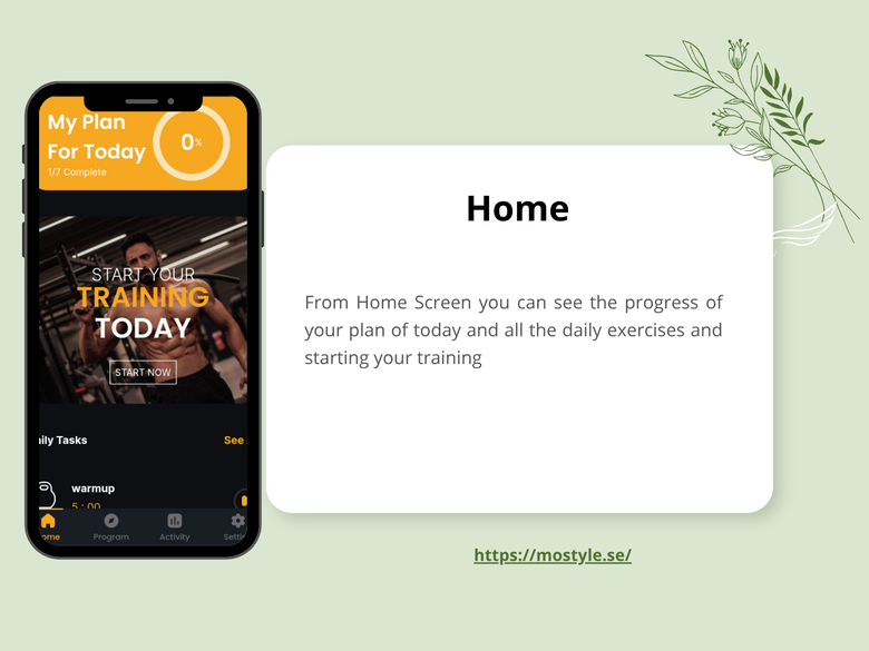 MoApp workout screen